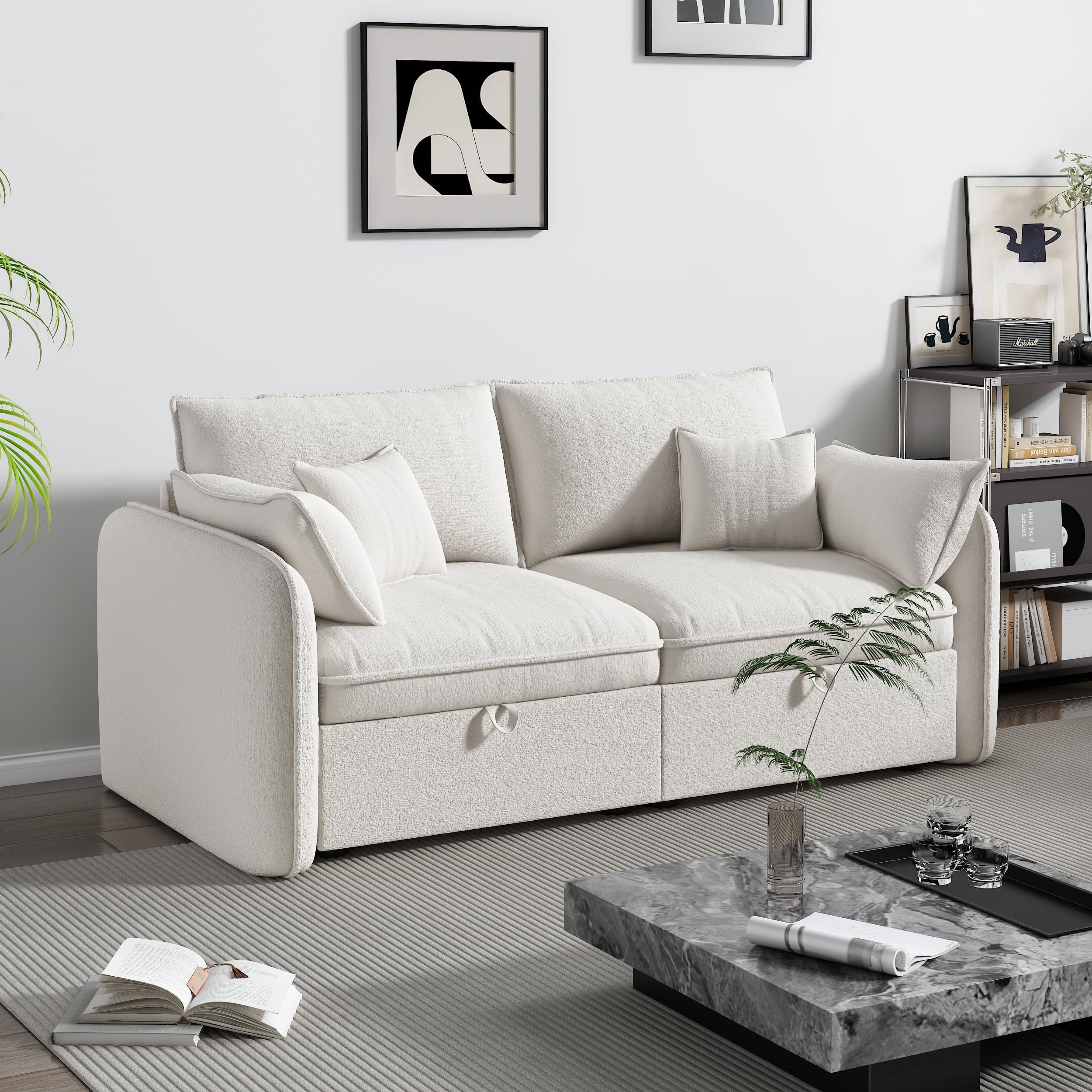 Oversized Modular Sectional Sofa, 75 Inch Loveseat Couches with Movable ...