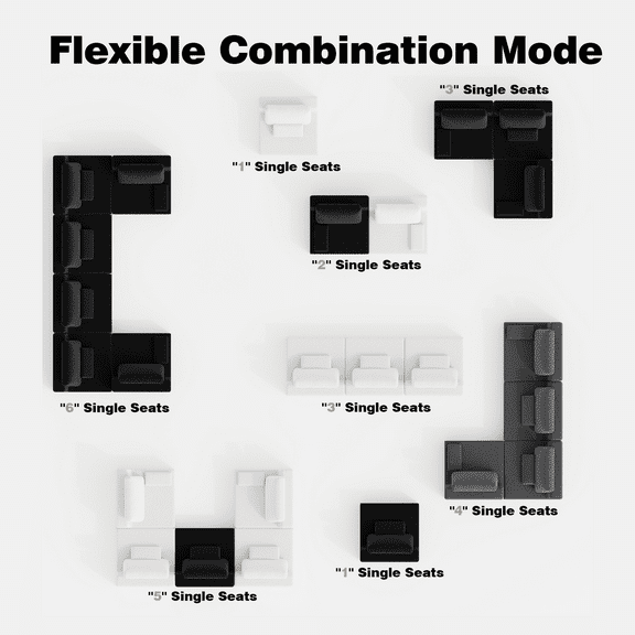 Oversized Modular Sectional Sofa with Lumbar Pillow, Luxury Boucle Floor Couch Set for Living Room, Convertible Compressed Couch, Free Combination, 3 Colors, Grey Foam