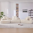 thumbnail image 1 of [VIDEO provided][New] Oversized Modular Sectional Sofa,Luxury Boucle Floor Couch Set,Convertible Compressed Couch,Spacious Foam-Filled Sofa for Living Room,3 PC Free Combination,2 Colors, 1 of 8