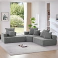 thumbnail image 1 of Oversized Modular Sectional Sofa, Modern Couch, Luxury Boucle Floor Couch Set, Convertible Sleeper Couch with Free Combination, Spacious Foam-Filled Sofa Bed for Living Room (Gray), 1 of 9