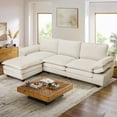 thumbnail image 1 of Oversized Modular Sectional Sofa with Movable Ottoman, 107 Inch 4 Seat Modern Corduroy Sofa Set, Convertible L Shaped Couch for Living Room and Office Beige, 1 of 8