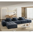 thumbnail image 1 of Modern Sparkling Chenille Fabric 6-Piece DIY Modular Sectional Sofa for Living Room (Blue), 1 of 24