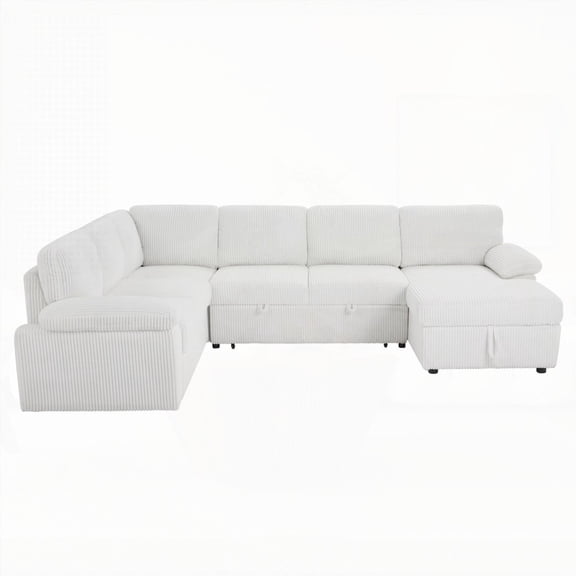 Modern Corduroy Modular Storage Sectional Sofa for Home Office, 118*92*33inch