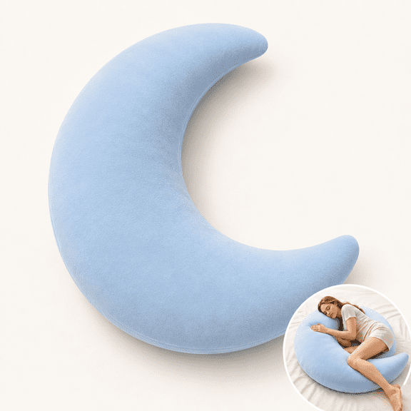 Oversized Moon Body Pillow, Large C Shaped Body Pillow for Side Sleepers, 70.8 Inch Crescent Moon Hugging Pillow for Bed, Reading, Lounging and Leg Support