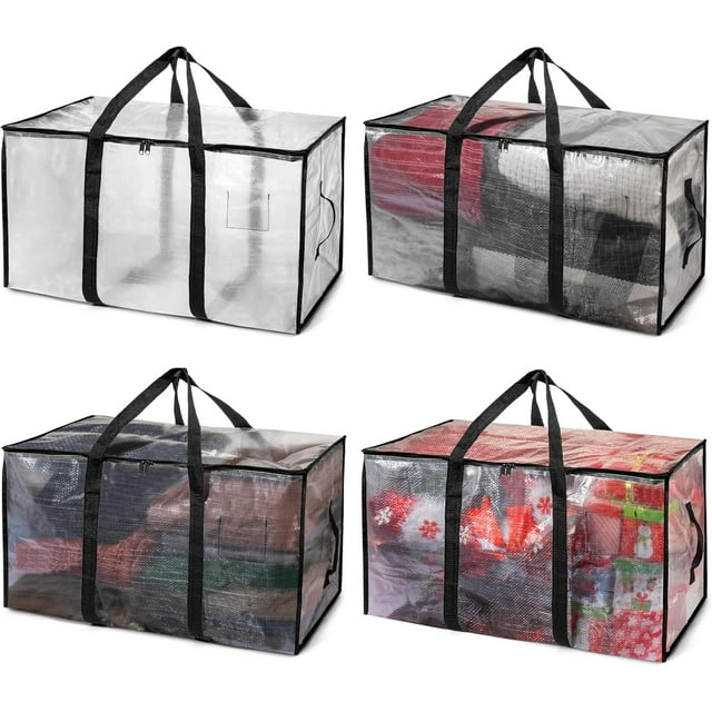 Oversized Moving Bags or Storage Bag – Large Moving Boxes with Backpack Straps, Zippers & Handles – Heavy-Duty Packing Bags for Moving, College Dorm, Christmas Decorations, 6 Pack