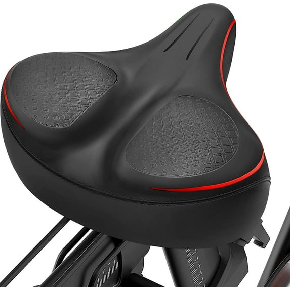 Oversized Noseless Bike Seat for Peloton Bike and Bike+, Comfort Extra Wide Bicycle Seat Cushion for Men Women, Saddle Accessories Replacement for Exercise Bikes, EBikes, Cruiser Bike