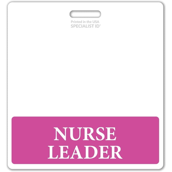 Oversized Nurse Leader Badge Buddy Horizontal - XL Badge Buddies for Nurse Leaders - 3 3/8 X 4 1/8 Role Identification Badge Backer Card - USA Printed by Specialist ID (Hot Pink)