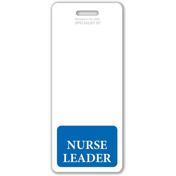 Oversized Nurse Leader Badge Buddy - Vertical Extra Large Badge Buddies for Nurse Leaders - 2 1/8 X 5 1/2 Role Identification Badge Backer Card - USA Printed by Specialist ID (Blue)