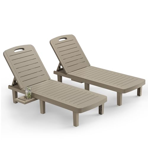 Oversized Outdoor Chaise Lounge Chairs Set of 2，Patio Lounge Chair with
