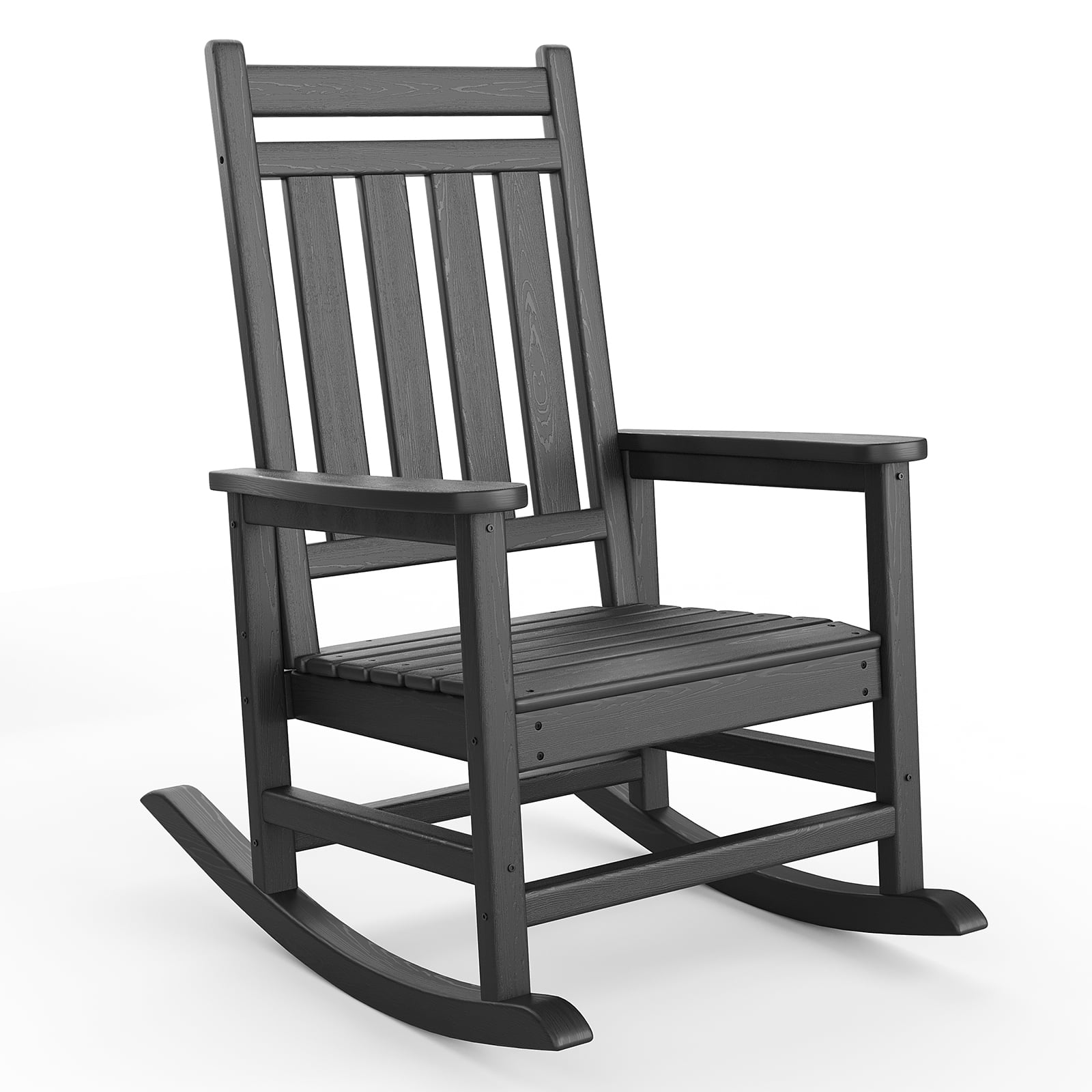 Oversized Outdoor Rocking Chair, High Back Porch Rocker Chair, HDPE All ...