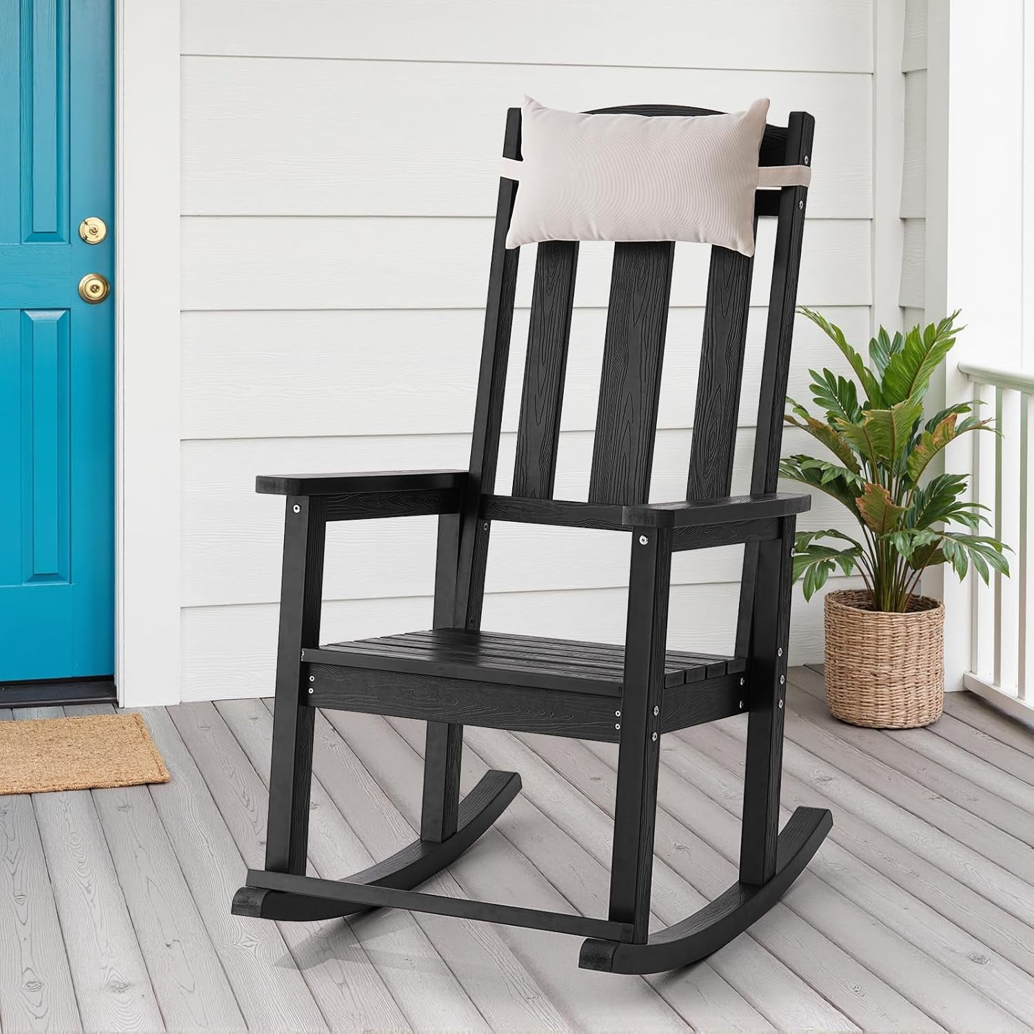 Oversized Outdoor Rocking Chair, High Back All Weather Rocking Chairs ...