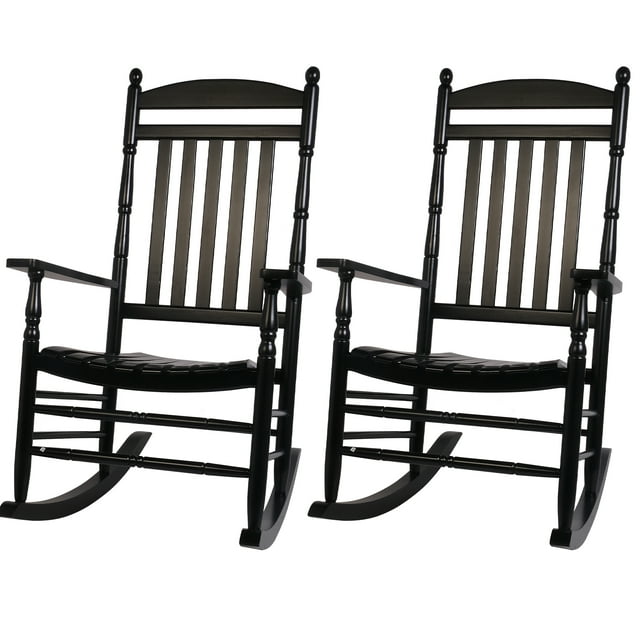 Oversized Outdoor Rocking Chair Set of 2, High Back Porch Rockers Chair