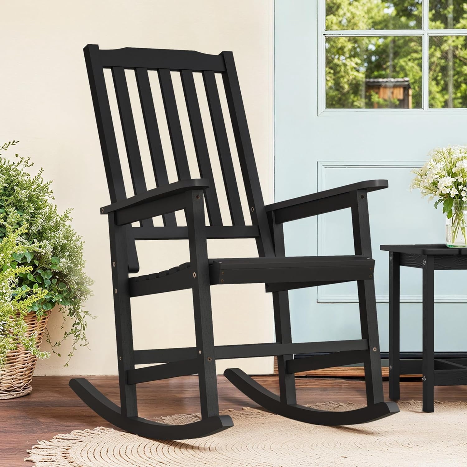 Oversized Outdoor Rocking Chair, All Weather Resistant Wooden Rocker ...