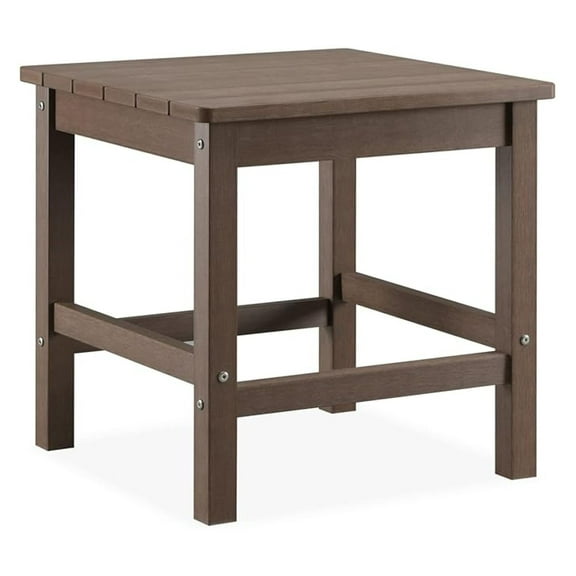 Oversized Outdoor Side Table, 19.68" Lumber Adirondack Side Table, Weather Resistant Patio Side Table for Poolside, Garden and Front Porch (Brown)
