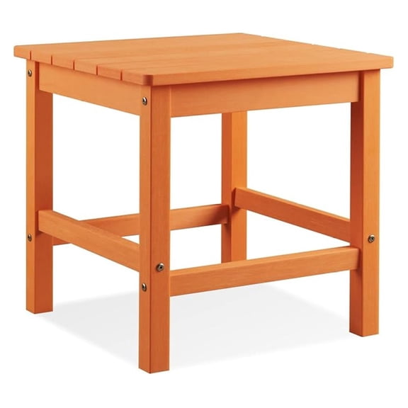 Oversized Outdoor Side Table, 19.68" Lumber Adirondack Side Table, Weather Resistant Patio Side Table for Poolside, Garden and Front Porch (Orange)
