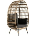 thumbnail image 1 of Oversized Outdoor Wicker Egg Chair with Stand, 350 Lb Capacity, Thick Cushions & Weather-Resistant Design for Patio, Balcony, Backyard, or Living Room, 1 of 7