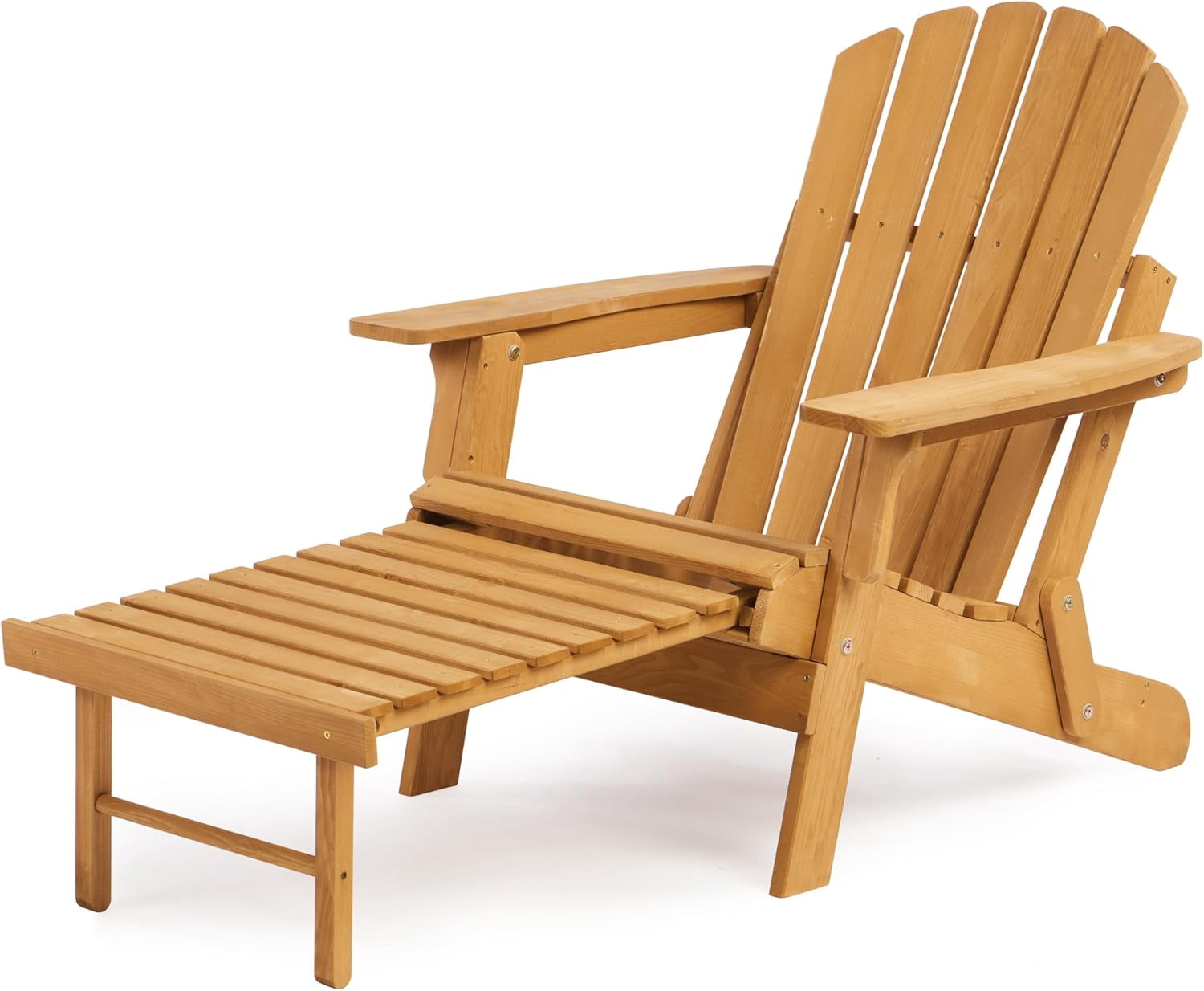 Oversized Outdoor Wooden Folding Adirondack Chair with Retractable ...