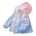 thumbnail image 1 of Oversized Outerwear Jackets New Girls Gradient Outdoor Hooded Jacket Full Zip Lightweight Versatile Cute Outerwear Coat with Pockets Blue 5 Years, 1 of 7