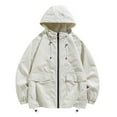 thumbnail image 1 of Oversized Outerwear Jackets New Women's Lightweight Windbreaker Jacket Waterproof Everyday Rain Coat Oversized Full Zip up Running Outerwear White L, 1 of 2