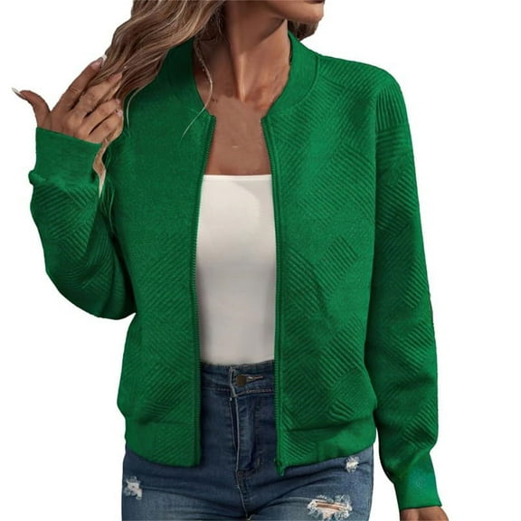 Oversized Outerwear Jackets New Womens Long Sleeve Zip up Sweatshirts Full Zipper Lightweight Jacket Casual Loose Outerwear Coat Green XXL