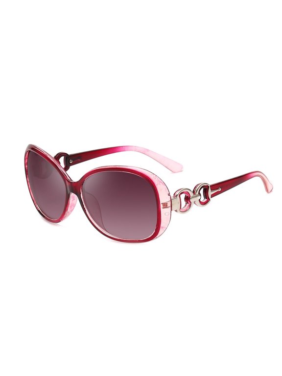 Oversized Oval Sunglasses Women Fashion Large Frame Sun Glasses with Chain Detail Temple
