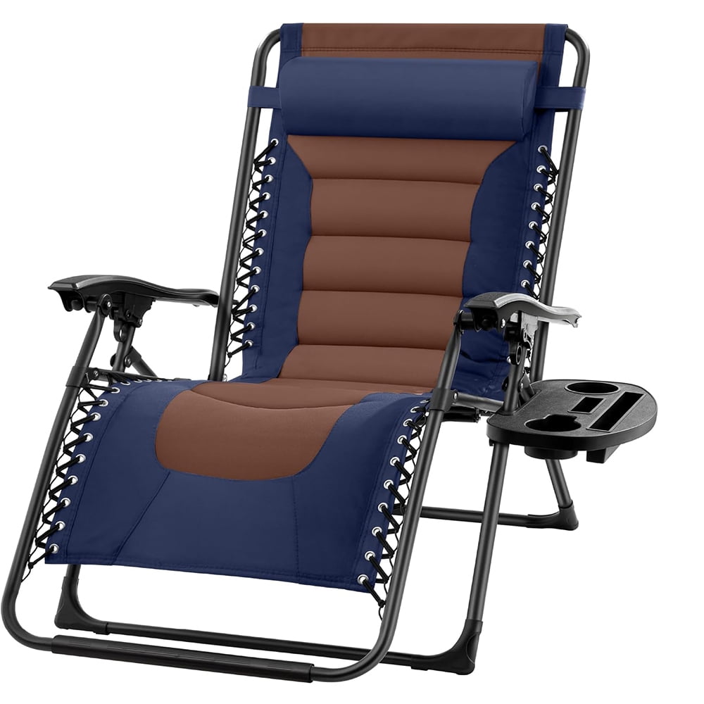 Oversized Padded Reclining Lounge Chair, Zero Gravity Folding Outdoor ...