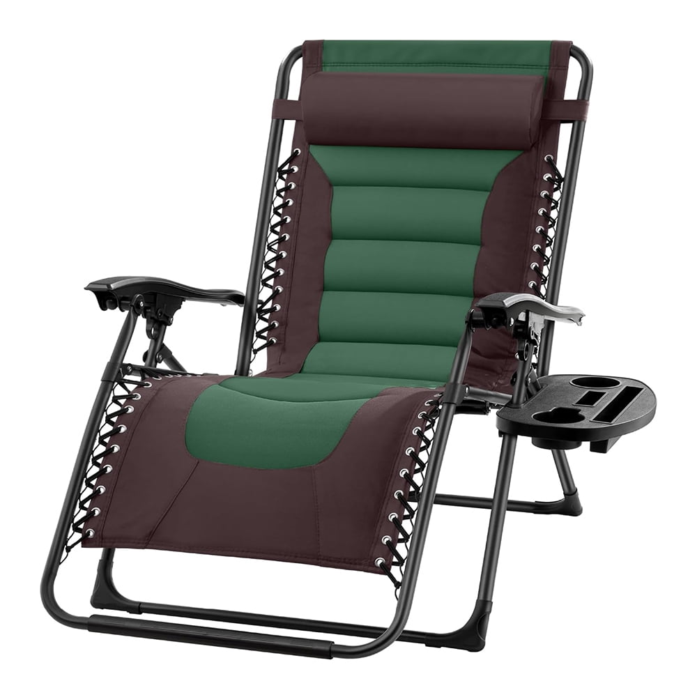 Oversized Padded Zero Gravity Chair, Folding Outdoor Patio Recliner, XL ...