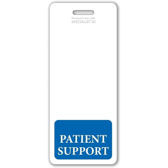Oversized Patient Support Badge Buddy - Vertical XL Badge Buddies for Patient Supports - 2 1/8 X 5 1/2 Role Identification Badge Backer Card - USA Printed by Specialist ID (Blue)