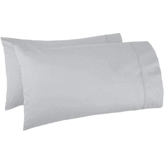 Oversized Pillowcase Pack of 2 Pillowcase to Fit Your Oversized Pancake Large Huge & Gusseted Pillows 100% Egyptian Cotton (Silver, King Oversize- 23 X 43)