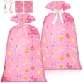 thumbnail image 1 of Oversized Pink Birthday Gift Bag Large Plastic Present Wrapping Bag, 1 of 7