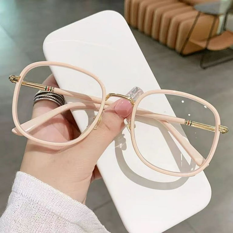 Oversized Pink Reading Glasses 1.00 for Women Ladies Fashionable Square Readers Blue Light Blocking Presbyopic Glasses 1.00