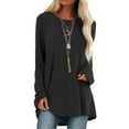 thumbnail image 1 of Oversized Plus Size Women Casual Loose Long Sleeve Tops T Shirts Autumn Winter Plain High Low Hem T-shirt Ladies Raglan Shirt Tops Pullover Tee, 1 of 2