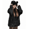 thumbnail image 1 of Oversized Plush Hoodie with Bear Ears Hood Long Sleeve Pullover Warm Fleece Sweatshirt for Girls Teens Adults, 1 of 7