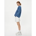 thumbnail image 1 of Oversized Polo Neck Sweatshirt Varsity Themed Printed Long Sleeve, 1 of 6