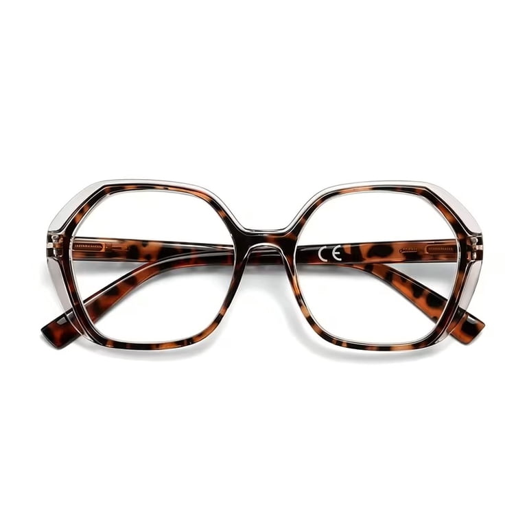 Oversized Polygon Reading Glasses for Seniors Blue Light  display picture 2