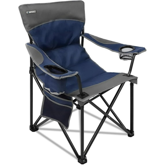 Oversized Portable Camping Chairs, Collapsible Outdoor Chairs with Pocket and Cup Holders, Carry Bag for Camping,Tailgates,Beach,and Sports
