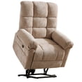 thumbnail image 1 of Oversized Power Lift Recliner with Massage and Heat for Elderly, 26" Extra Wide Electric Lift Recliner with Overstuffed Backrest, Faux Leather Lift Chair for Big and Tall, USB Port, Beige, 1 of 8