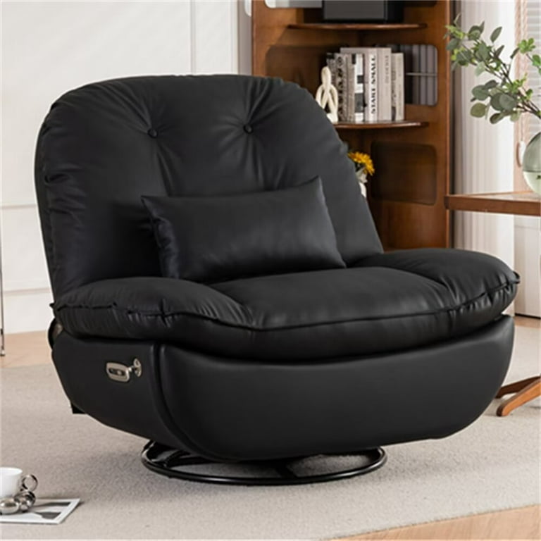Cuddle Chair Swivel Black Chair Shannon Fabric/Leather Cuddle