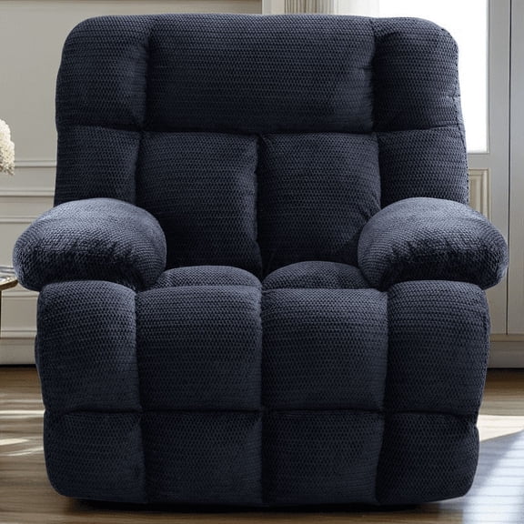 Oversized Zero Gravity Power Recliner Chairs for Adults Electric Recliners Chair Soft Fabric Overstuffed Single Reclining Chair Theater Seating for Big Man with USB Port,Blue,23.23" Seat Width