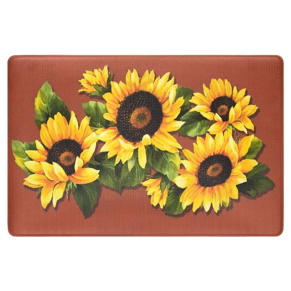 Oversized Premium Anti Fatigue Memory Foam Kitchen Floor Mat - Sunflowers