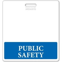 Oversized Public Safety Badge Buddy Horizontal - XL Badge Buddies for Public Safety Workers - 3 3/8 X 4 1/8 Role Identification Badge Backer Card - USA Printed by Specialist ID (Blue)