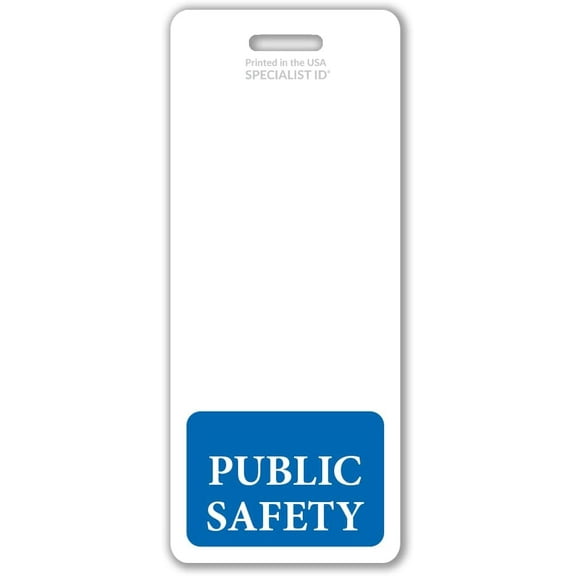 Oversized Public Safety Badge Buddy - Vertical XL Badge Buddies for Public Safety Workers - 2 1/8 X 5 1/2 Role Identification Badge Backer Card - USA Printed by Specialist ID (Blue)