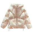 thumbnail image 1 of Oversized Puffer Jacket for Women Waterproof Warm Padded Coat Warm Long Sleeve Down Coats with Hood Hoodies Zip Outwear (Pink 2XL), 1 of 5