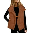 thumbnail image 1 of Oversized Puffer Vest Women, Yigetop Womens Puffer Vest Zip Up Stand Collar Puffy Quilted Sleeveless Jacket Winter Warm Lightweight Padded Coat Outerwear Quilted Vest Women Brown XL, 1 of 1