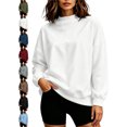 thumbnail image 1 of Oversized Pullover Sweatshirt for Women Mock Neck Long Sleeve Basic Casual Fall Winter Everyday Top, 1 of 9