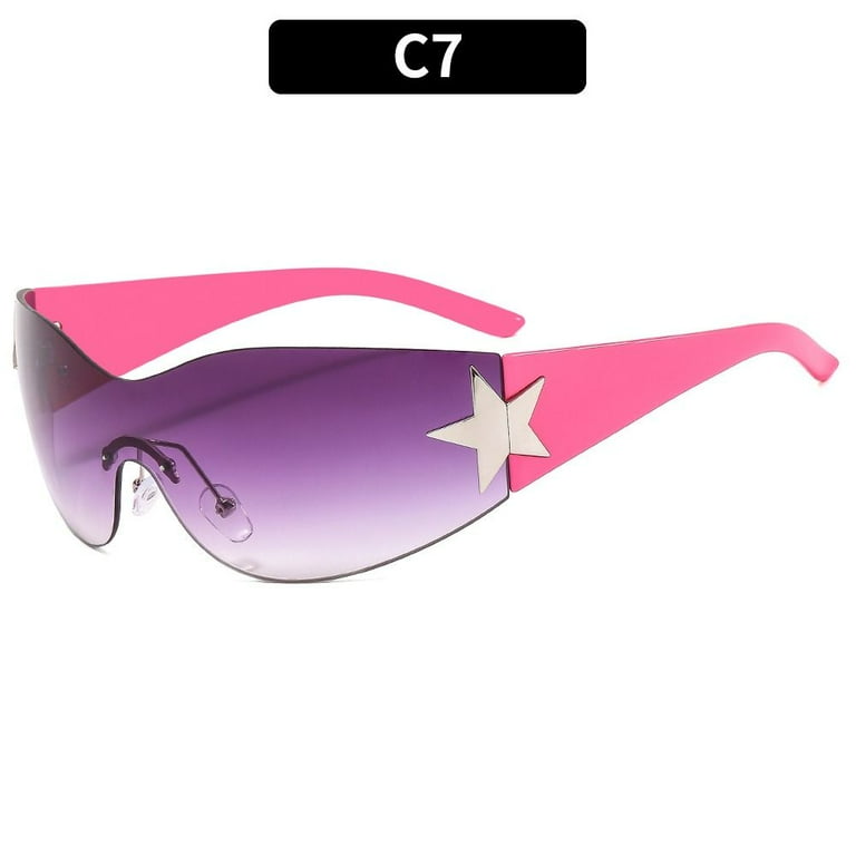 Oversized Punk One Piece Eyewear Goggle Y2K Sunglasses for Women Men Sports  Sun Glasses Shades Wrap Around C7