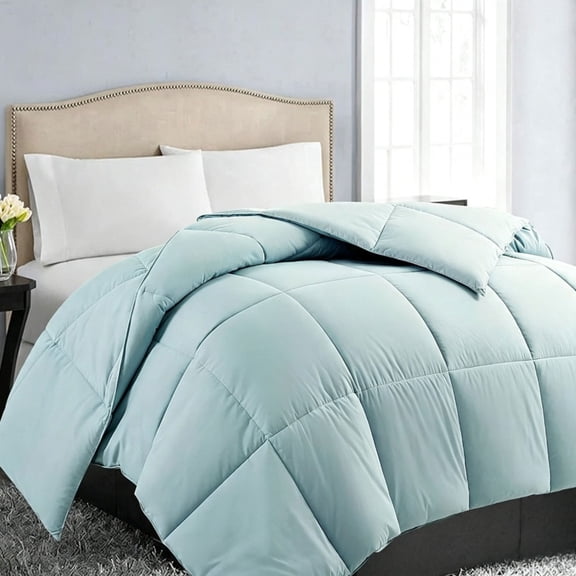 Oversized Queen Aqua Down Alternative Comforter, All Season Quilted Bedding