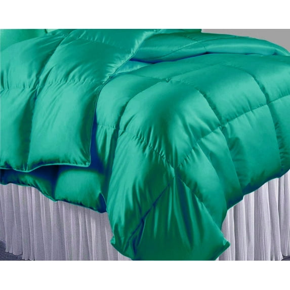 Oversized Queen Comforter Set Satin Teal Green 500 GSM Duvet Comforter Set ( Comforter + 2 Pillowcases ) Comforter for Oversized Queen Size Bed