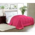 thumbnail image 1 of Oversized Queen Comforter Solid Hot Pink 300 GSM Plush Siliconized Microfiber Fill Duvet Insert Box Stiched Quilted Fluffy Soft 600 TC Egyptian Cotton Shell with Piping & Pillowcases, 1 of 8