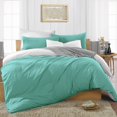 thumbnail image 1 of Oversized Queen Size Egyptian Cotton 1000 Thread Count Duvet Cover Reversible Ultra Soft & Breathable 3 Piece Luxury Soft Wrinkle Free Cooling Sheet (1 Duvet Cover with 2 Pillowcases, Aqua Green), 1 of 6
